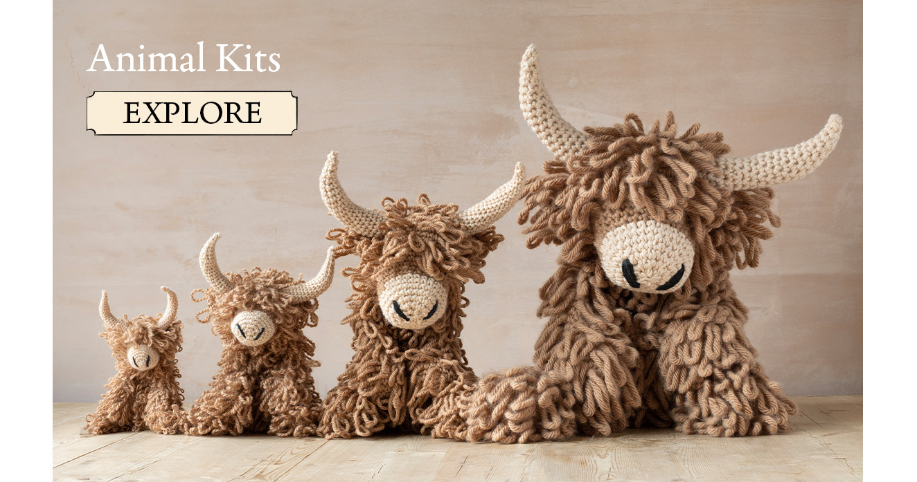 Animal kits crochet large giant morag the highland coo TOFT